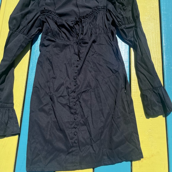 Urban Outfitters Dresses & Skirts - Black Button-Front Long Sleeve Mini Dress